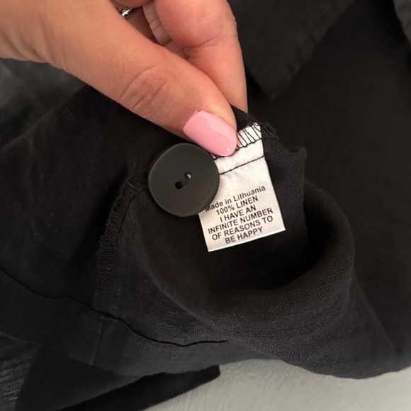 Flax Black 100% Linen Blazer Jacket Women’s Large Lightweight Breathable Casual - Picture 11 of 11